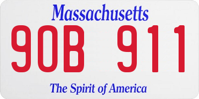 MA license plate 9OB911