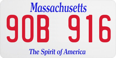 MA license plate 9OB916