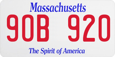 MA license plate 9OB920