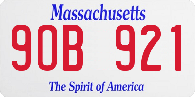 MA license plate 9OB921