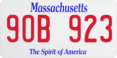 MA license plate 9OB923