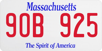 MA license plate 9OB925