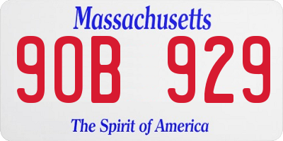 MA license plate 9OB929