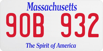 MA license plate 9OB932