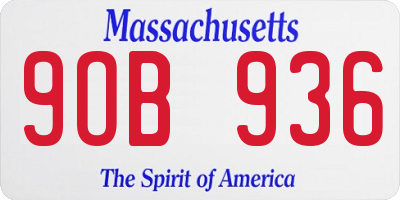 MA license plate 9OB936