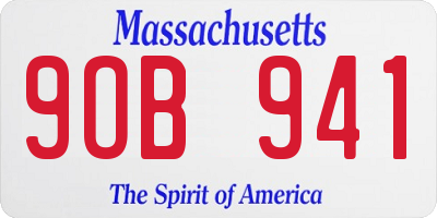 MA license plate 9OB941