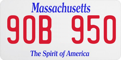 MA license plate 9OB950