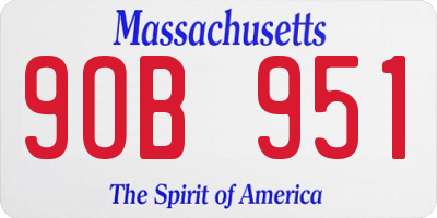 MA license plate 9OB951