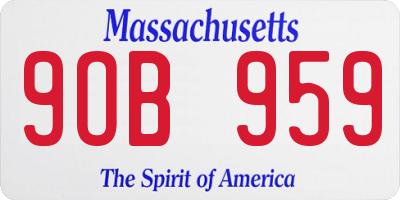 MA license plate 9OB959