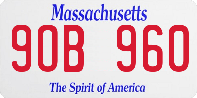 MA license plate 9OB960