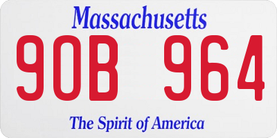 MA license plate 9OB964