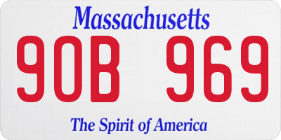 MA license plate 9OB969