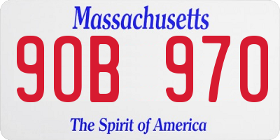 MA license plate 9OB970