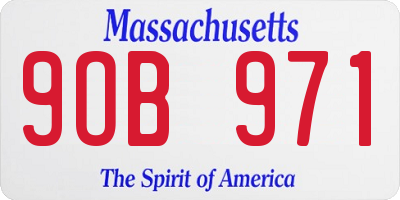 MA license plate 9OB971