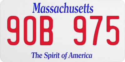 MA license plate 9OB975