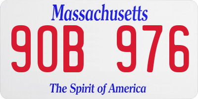 MA license plate 9OB976