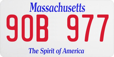 MA license plate 9OB977