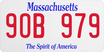 MA license plate 9OB979