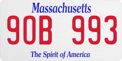 MA license plate 9OB993