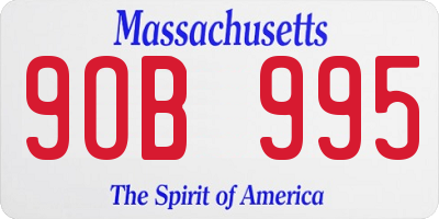 MA license plate 9OB995