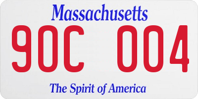 MA license plate 9OC004