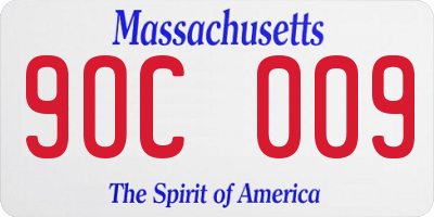MA license plate 9OC009