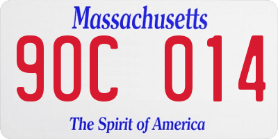 MA license plate 9OC014