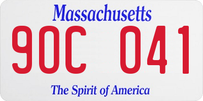MA license plate 9OC041