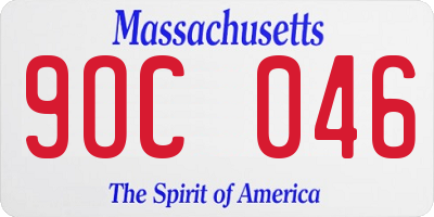 MA license plate 9OC046