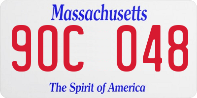 MA license plate 9OC048