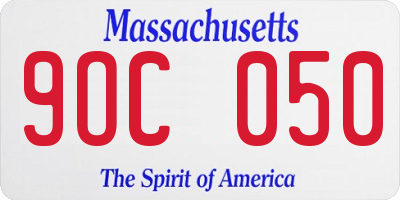 MA license plate 9OC050