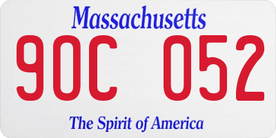 MA license plate 9OC052
