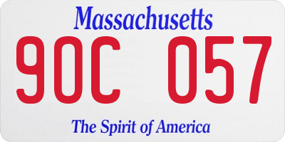MA license plate 9OC057