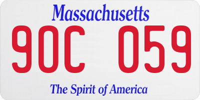 MA license plate 9OC059
