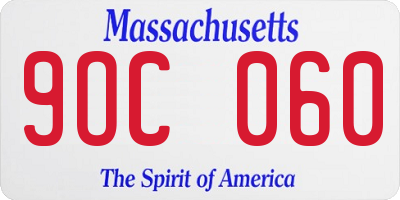 MA license plate 9OC060