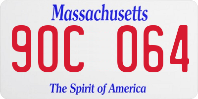 MA license plate 9OC064