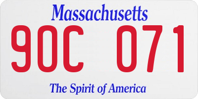MA license plate 9OC071