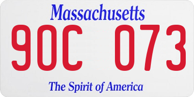 MA license plate 9OC073