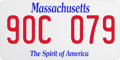 MA license plate 9OC079