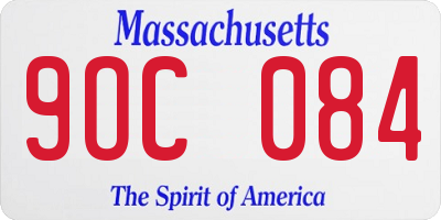 MA license plate 9OC084