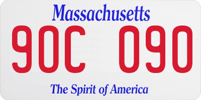 MA license plate 9OC090