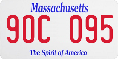 MA license plate 9OC095