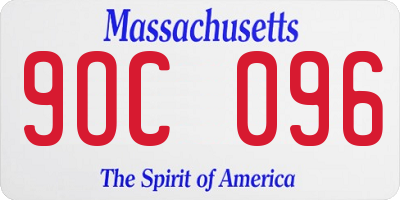MA license plate 9OC096