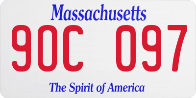 MA license plate 9OC097