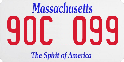 MA license plate 9OC099