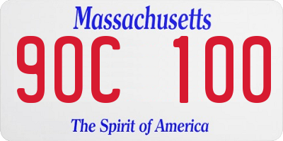MA license plate 9OC100
