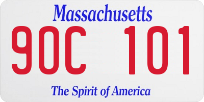 MA license plate 9OC101