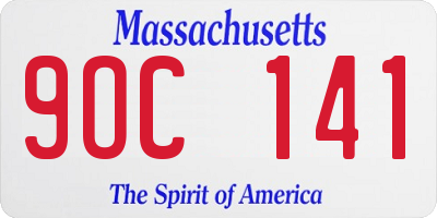 MA license plate 9OC141