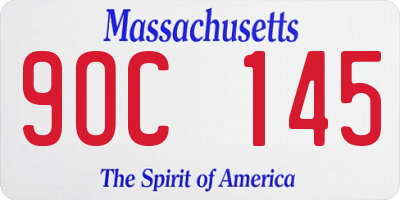 MA license plate 9OC145