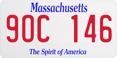 MA license plate 9OC146